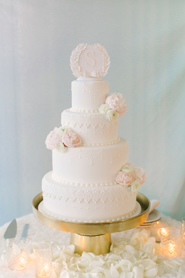 floral tiered wedding cake