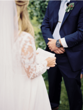 bride reciting wedding vows