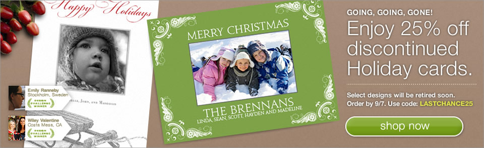 25% off select holiday cards