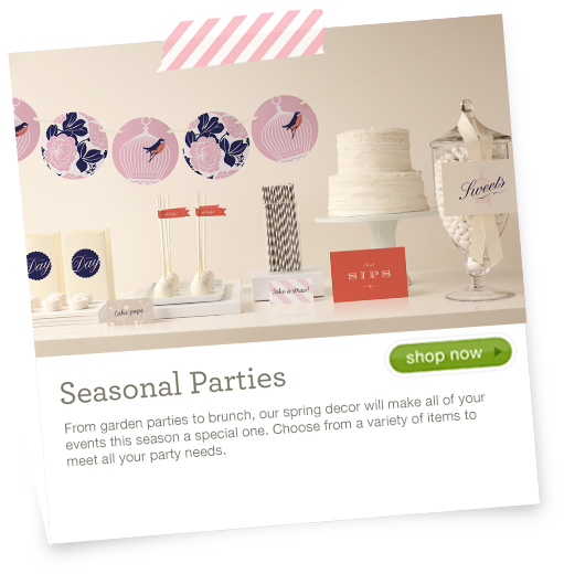 Seasonal Party - Create the celebration of your dreams with festive bunting, centerpieces, and other party decor details styled by indie designers.