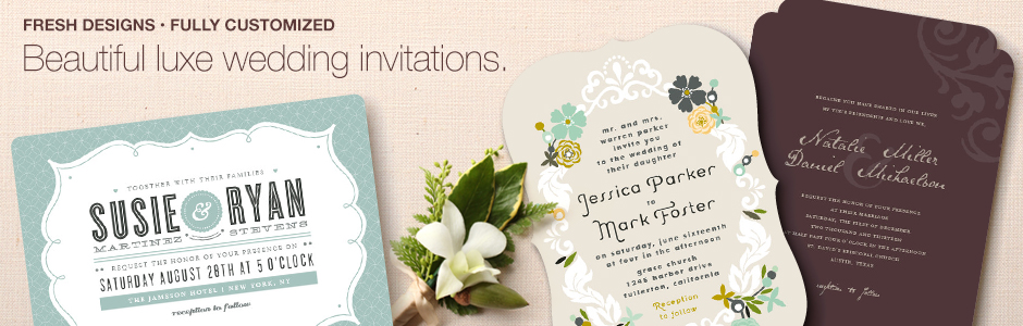 Beautiful, luxe wedding invitations