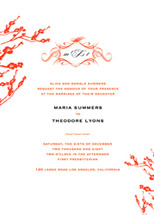 Coral Willow Wedding Invitations, by Cat Seto