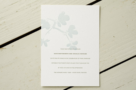 Brushed Flower Wedding Invitations