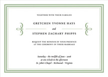 Classic Tailored Border Wedding Invitations, by The Happy Envelope