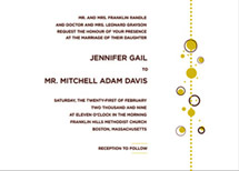 Fun Dotty Border Wedding Invitations, by The Happy Envelope