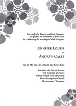 Graphic Floral Wedding Invitations, by The Happy Envelope