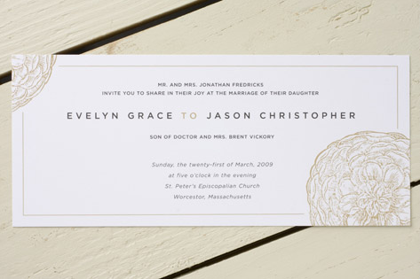 Round Flower Wedding Invitations