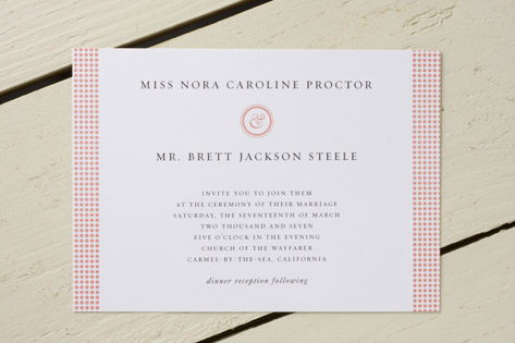 Thick Dot Border Wedding Invitations