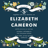 Banner and Branches Wedding Announcements