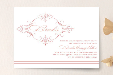 french vintage baptism christening announcements minted