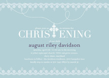 Cross Pendant Baptism and Christening Invitations
