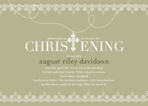 Cross Pendant Baptism and Christening Invitations