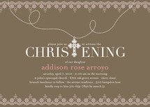 Cross Pendant Baptism and Christening Invitations