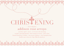 Cross Pendant Baptism and Christening Invitations