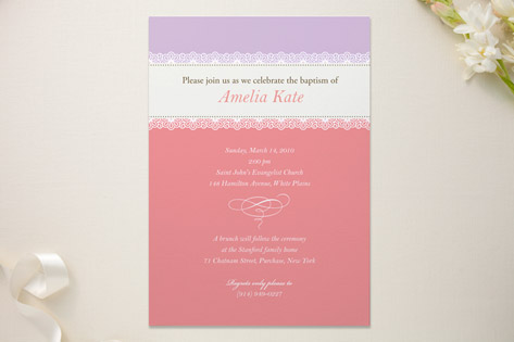 Delicate Lace Baptism and Christening Invitations