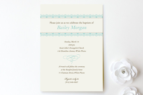 Delicate Lace Baptism and Christening Invitations