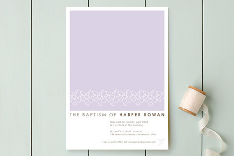 Dove Outline Baptism and Christening Invitations
