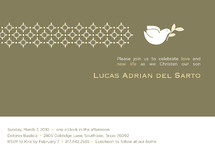 Dove on Gray Baptism and Christening Invitations