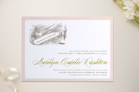 Float + Birdie Baptism and Christening Invitations
