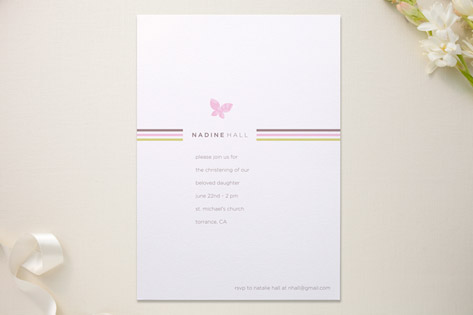 Flutter and Stripe Baptism and Christening Invitations