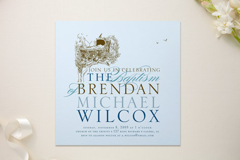 in the tree tops Baptism and Christening Invitations
