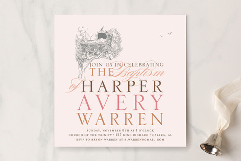 in the tree tops Baptism and Christening Invitations