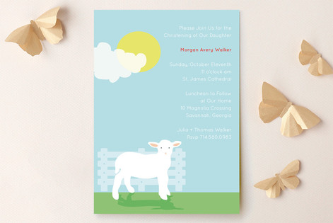 Little Lamb Baptism and Christening Invitations