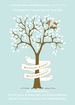 Nesting Family Baptism and Christening Invitations
