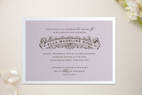 Vintage Banner Baptism and Christening Invitations
