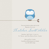 Sweet Owl Baptism and Christening Invitations