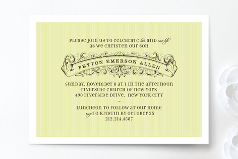 Vintage Banner Baptism and Christening Invitations