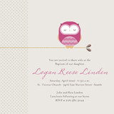 Sweet Owl Baptism and Christening Invitations