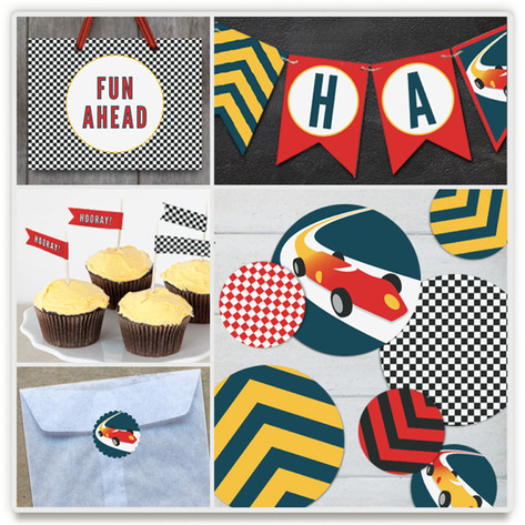 Vintage Race Car Party Decorations