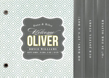 Vintage Paper Birth Announcement Minibook&trade; Cards