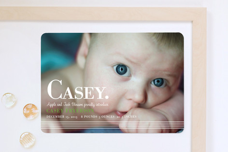 simply stripes Birth Announcement Magnets