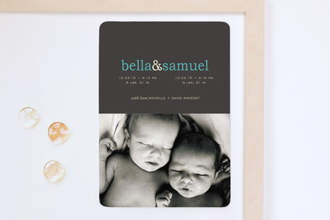 Pop of Color Birth Announcement Magnets