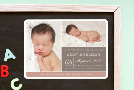 From Your Nose to Your Toes Birth Announcement Magnets