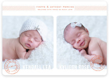 Double Stamped Birth Announcement Magnets