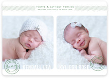 Double Stamped Birth Announcement Magnets