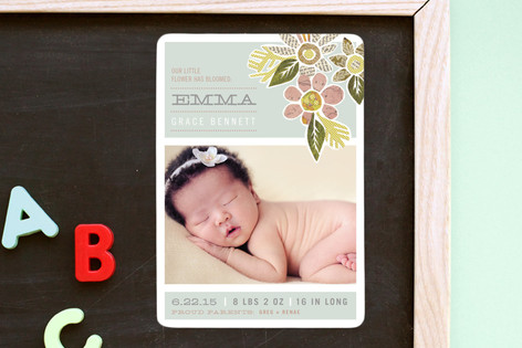 Heirloom Bloom Birth Announcement Magnets