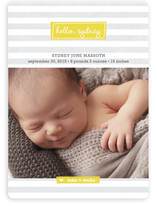 Striped Hello Birth Announcement Magnets
