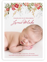 Fleurs De Noel Birth Announcement Magnets