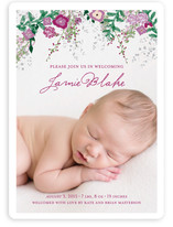 Fleurs De Noel Birth Announcement Magnets