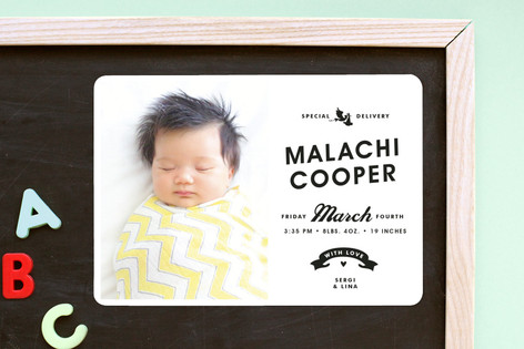 Vintage Label Birth Announcement Magnets
