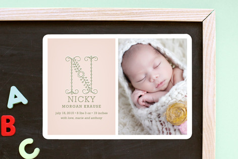 Initial Birth Announcement Magnets