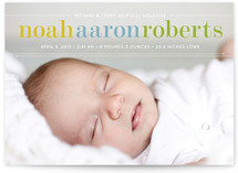 Classy Noah Birth Announcement Postcards