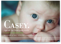 simply stripes Birth Announcement Postcards