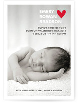Simple Hearts Birth Announcement Postcards