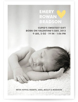 Simple Hearts Birth Announcement Postcards