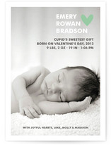 Simple Hearts Birth Announcement Postcards